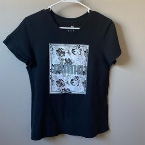 Puma Black/White Floral TShirt Sz M